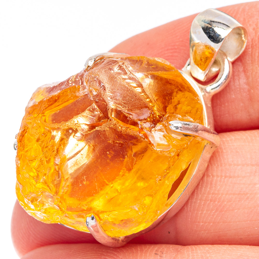 Citrine 925 Sterling Silver Pendant 1 1/4" (925 Sterling Silver) P43598