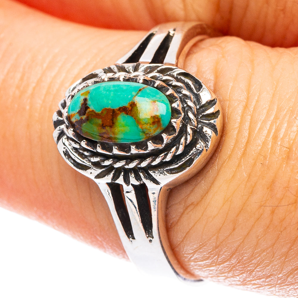 Rare Arizona Turquoise Ring Size 7.5 (925 Sterling Silver) R4904