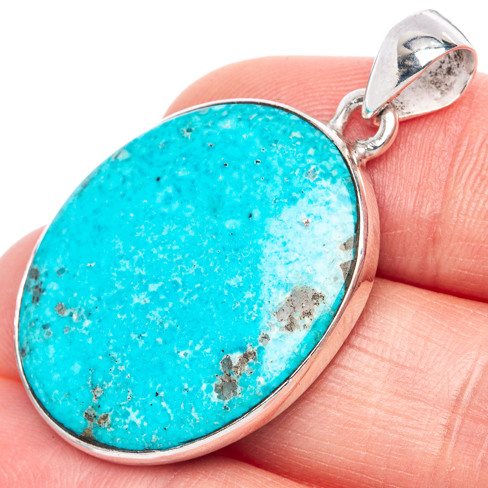 Rare Persian Turquoise Pendant 1 1/2" (925 Sterling Silver) P42162
