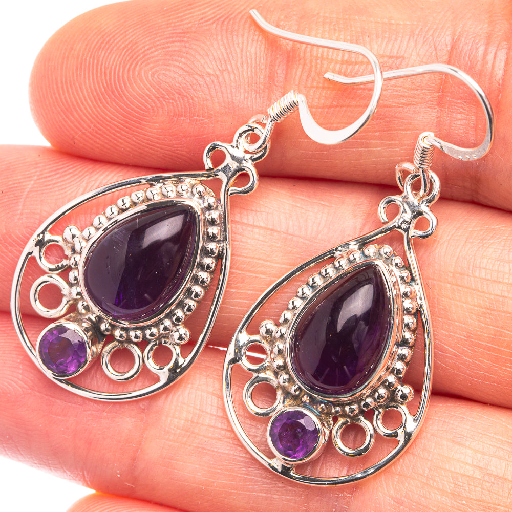 Premium Amethyst Earrings 1 5/8" (925 Sterling Silver) E432352