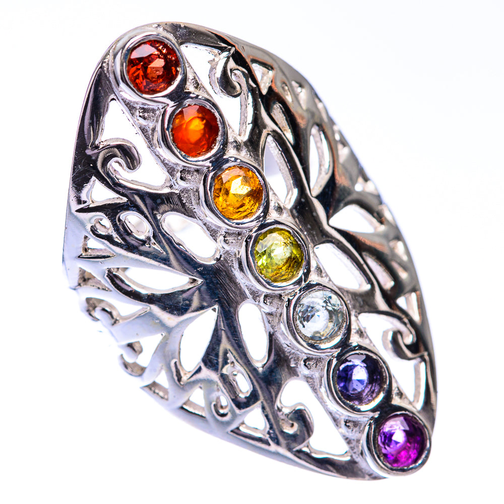 Rainbow Chakra Ring Size 7 (925 Sterling Silver) R140699