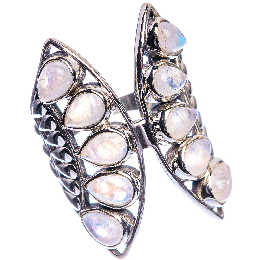 Large Rainbow Moonstone Ring Size 7.5 (925 Sterling Silver) R144185