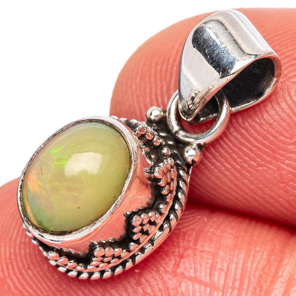 Rare  Ethiopian Opal Pendants 7/8" (925 Sterling Silver) P42352