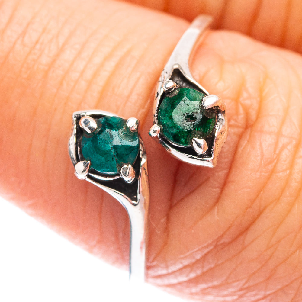 Dainty Green Sillimanite Ring Size 8 (.925 Sterling Silver)