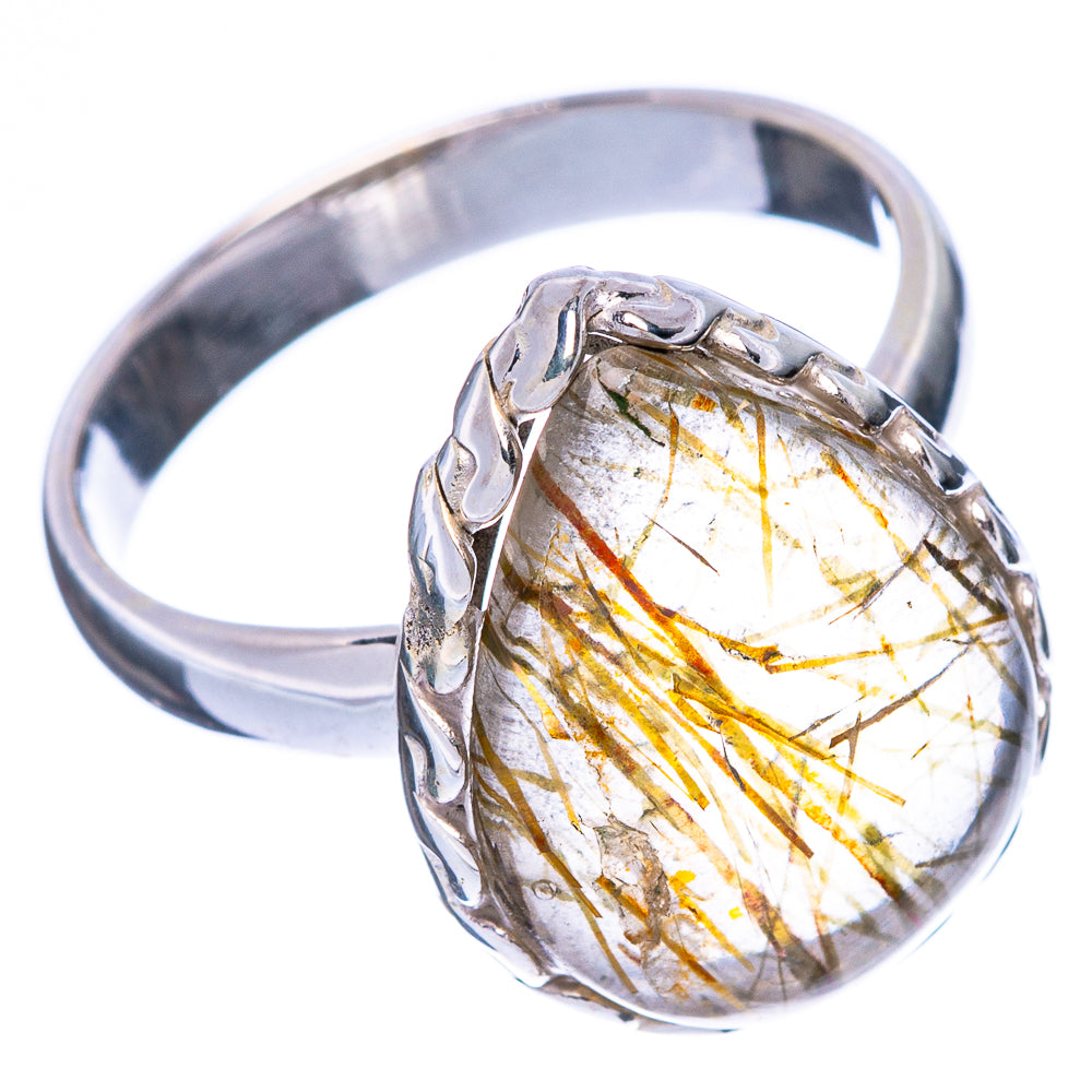 Rutilated Quartz Ring Size 7.5 (925 Sterling Silver) R2295