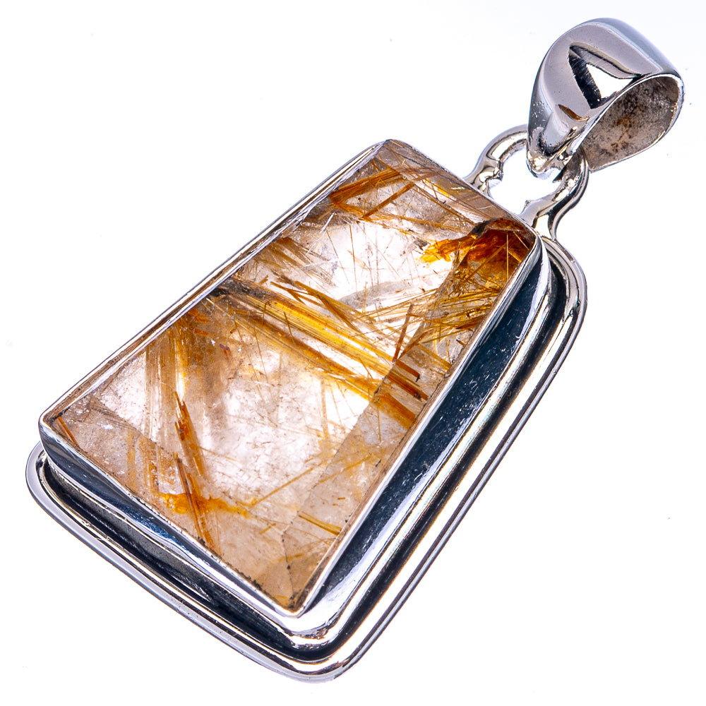 Half Star Rutile Pendant 1 1/2" (925 Sterling Silver) P41286
