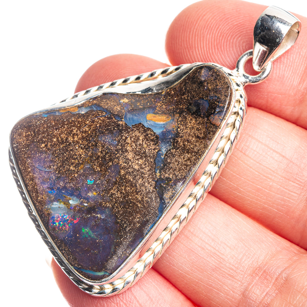 Boulder Opal Pendant 2" (925 Sterling Silver) P39075