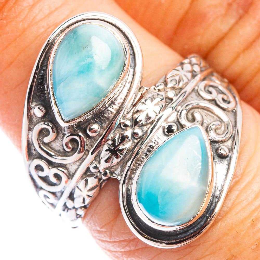 Rare Larimar Ring Size 7.25 (.925 Sterling Silver)