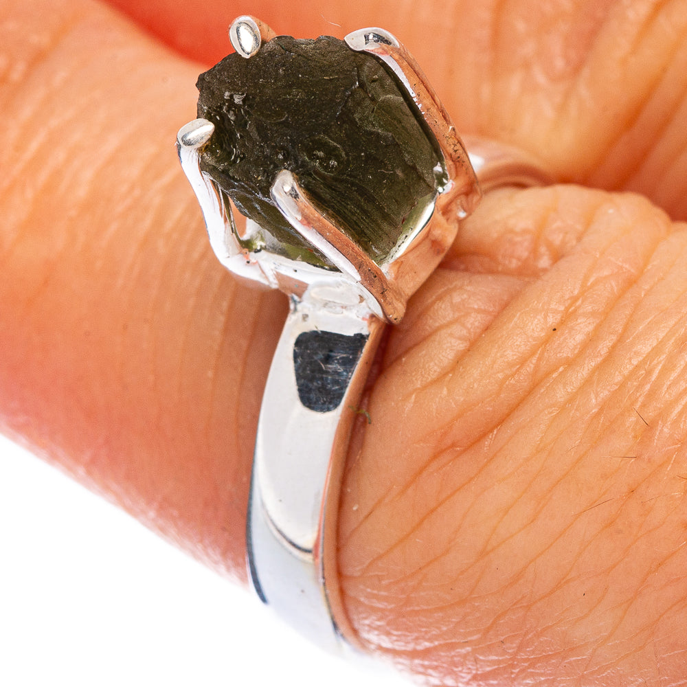 Rare Czech Moldavite Ring Size 7 (925 Sterling Silver) R146723