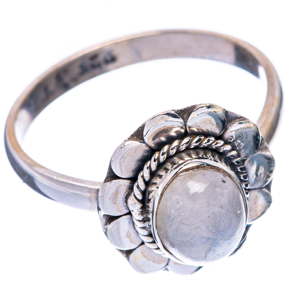 Rainbow Moonstone Dainty Ring Size 7.75 (925 Sterling Silver) R5734