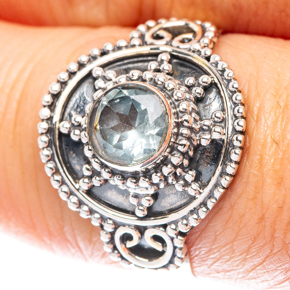 Blue Topaz Ring Size 8.25 (925 Sterling Silver) R5564