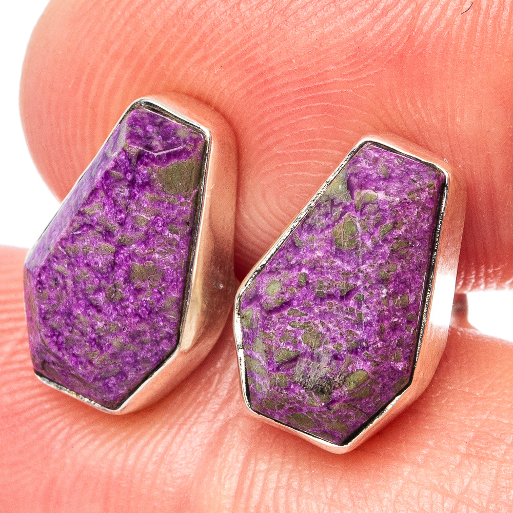 Faceted Stichtite Earrings 1/2" (925 Sterling Silver) E1604