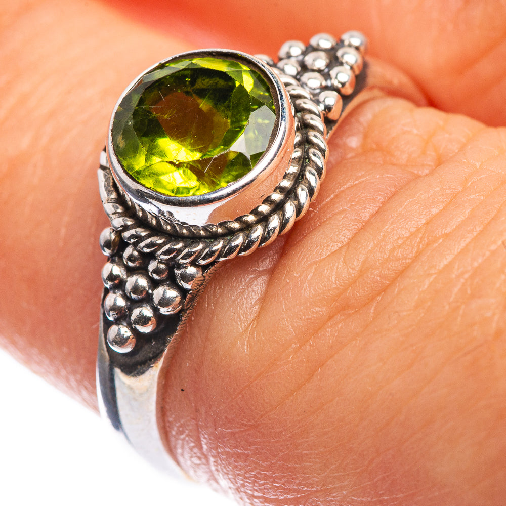 Peridot Dainty Ring Size 7 (925 Sterling Silver) R142586