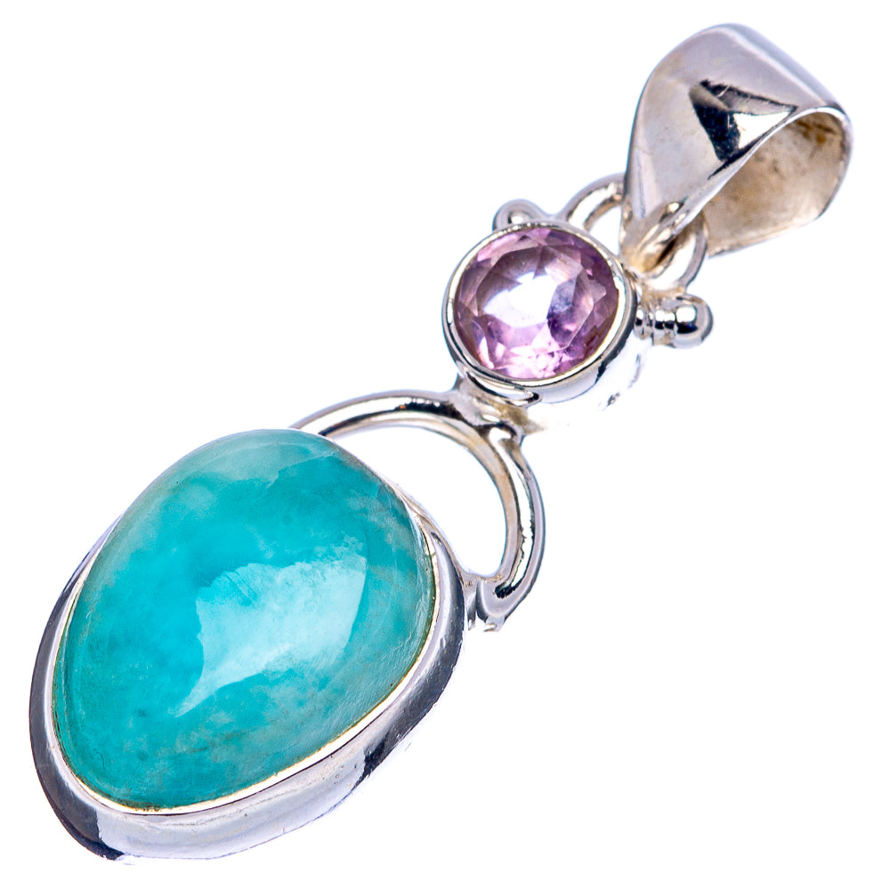 Rare Larimar Pendant 1 1/4" (.925 Sterling Silver)