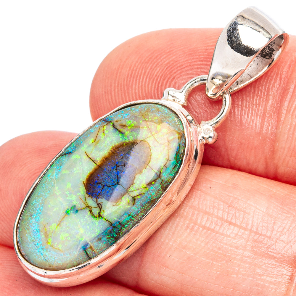 Rare Sterling Opal Pendants 1 3/8" (925 Sterling Silver) P43240
