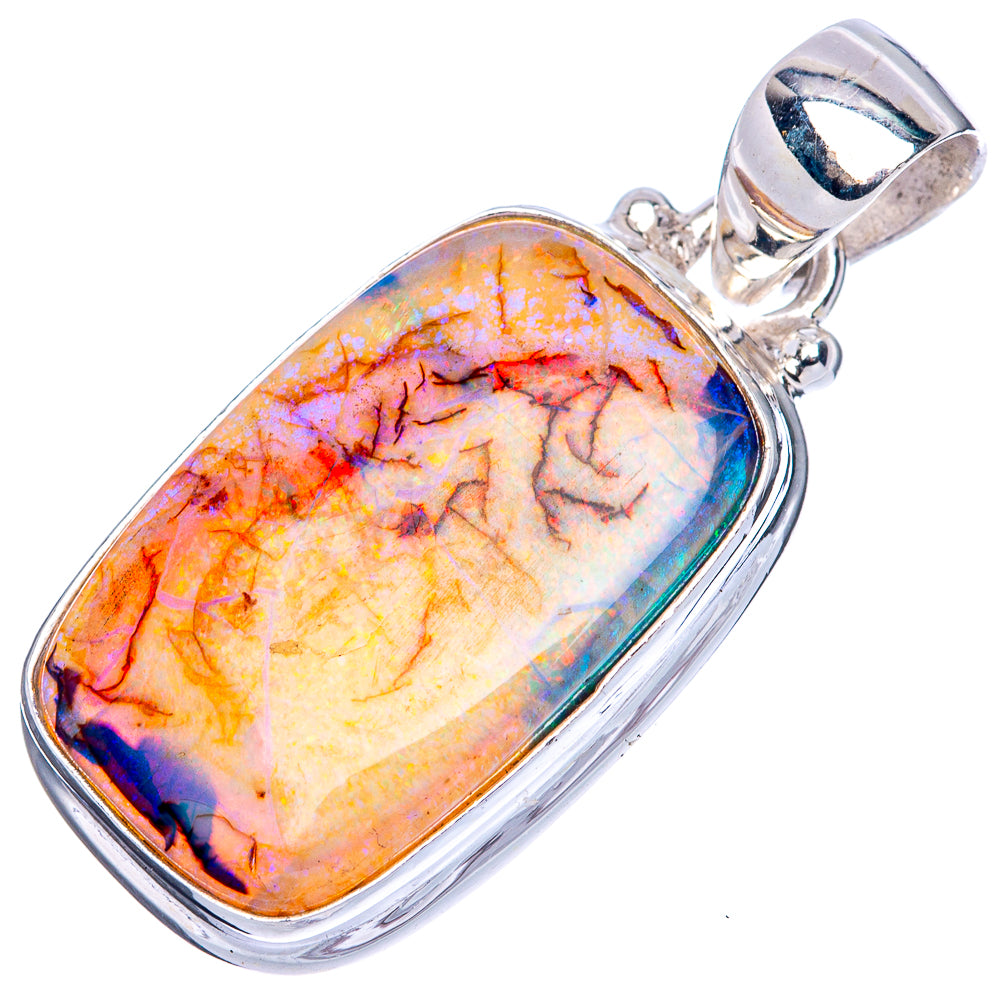 Rare Sterling Opal Pendant 1 1/4" (925 Sterling Silver) P41658