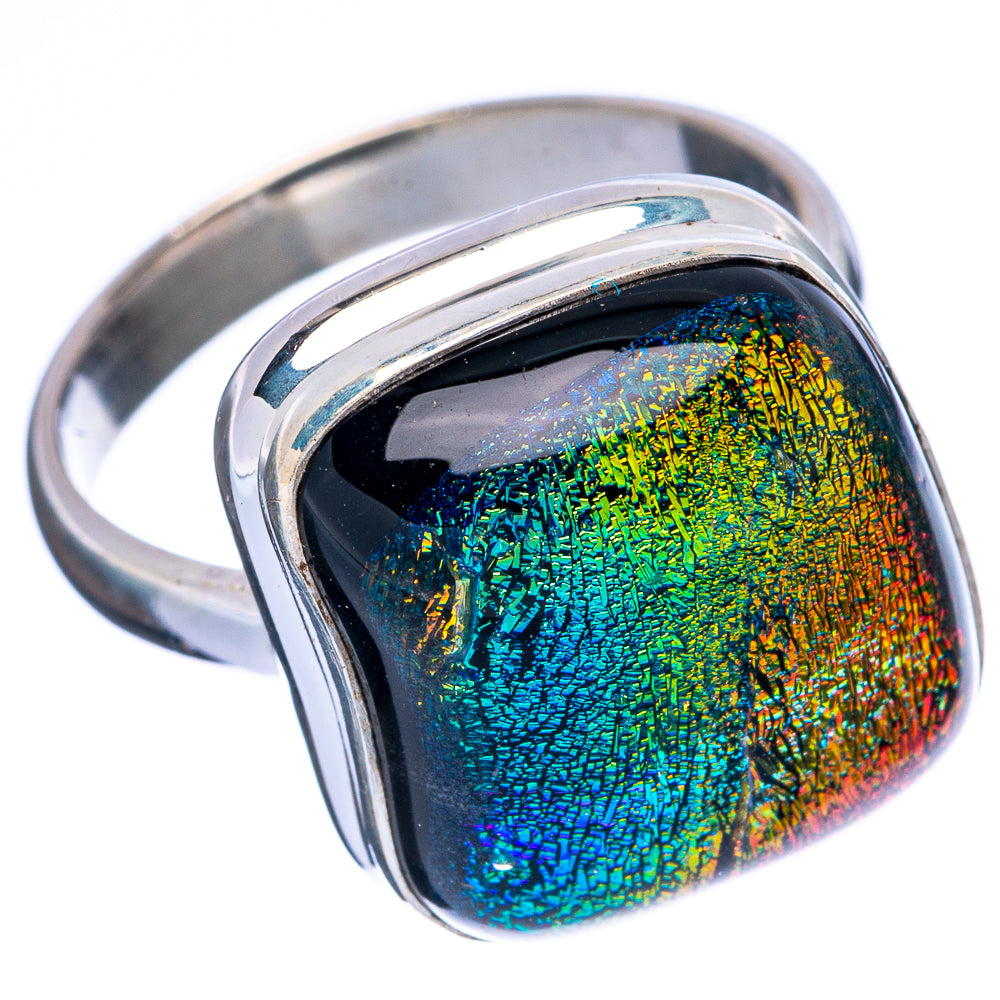 Dichroic Glass Ring Size 7.75 (925 Sterling Silver) R146114