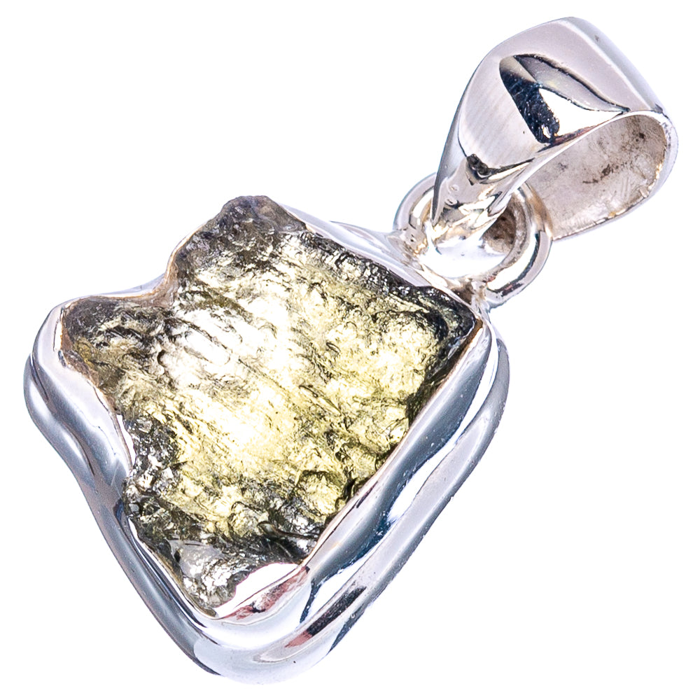 Rare Moldavite Pendant 7/8" (.925 Sterling Silver)
