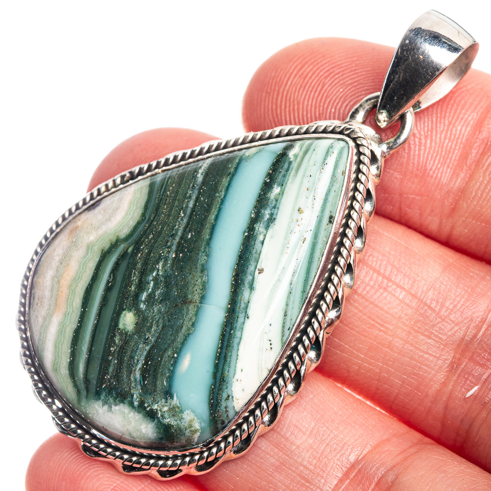 Ocean Jasper Pendant 2" (925 Sterling Silver) P39723