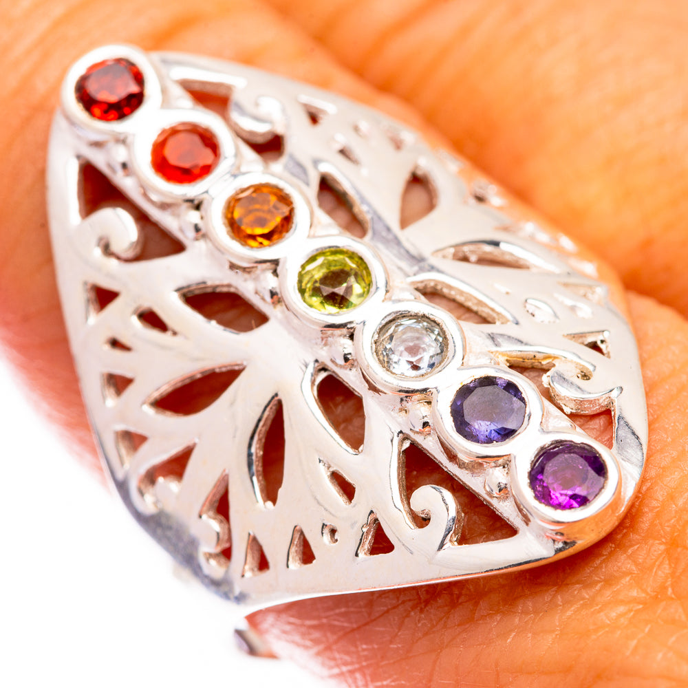 Rainbow Chakra Ring Size 9.75 (925 Sterling Silver) R140736