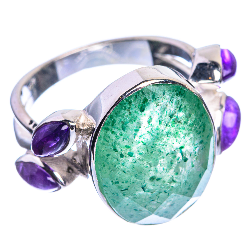 Green Aventurine, Amethyst Ring Size 7 (925 Sterling Silver) R144145