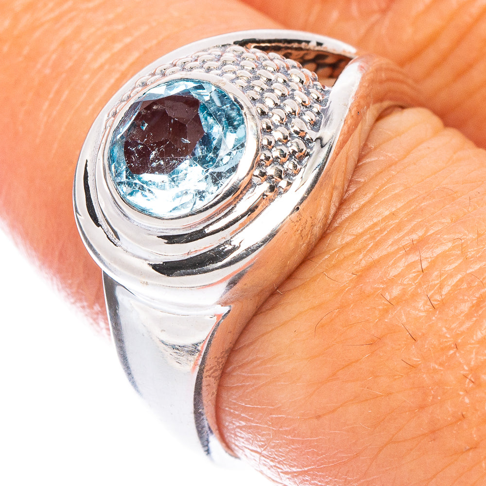 Blue Topaz Ring Size 8 (925 Sterling Silver) R7170