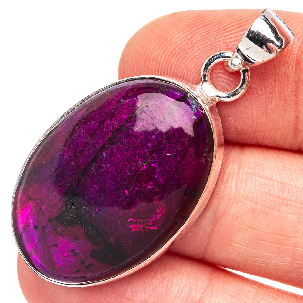 Purple Labradorite Pendant 1 5/8" (925 Sterling Silver) P45126