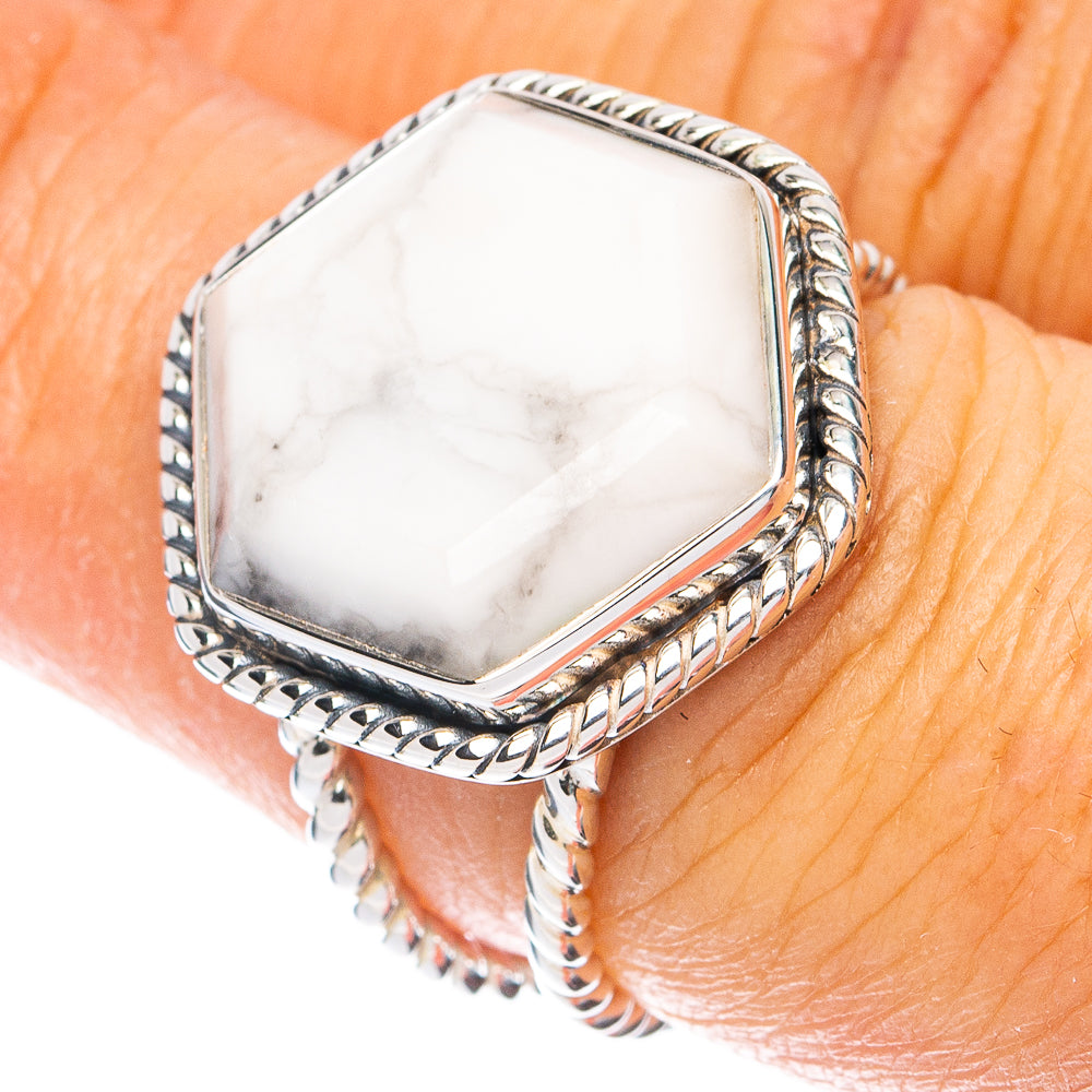 Premium  Howlite Ring Size 6.75 (925 Sterling Silver) RING7704