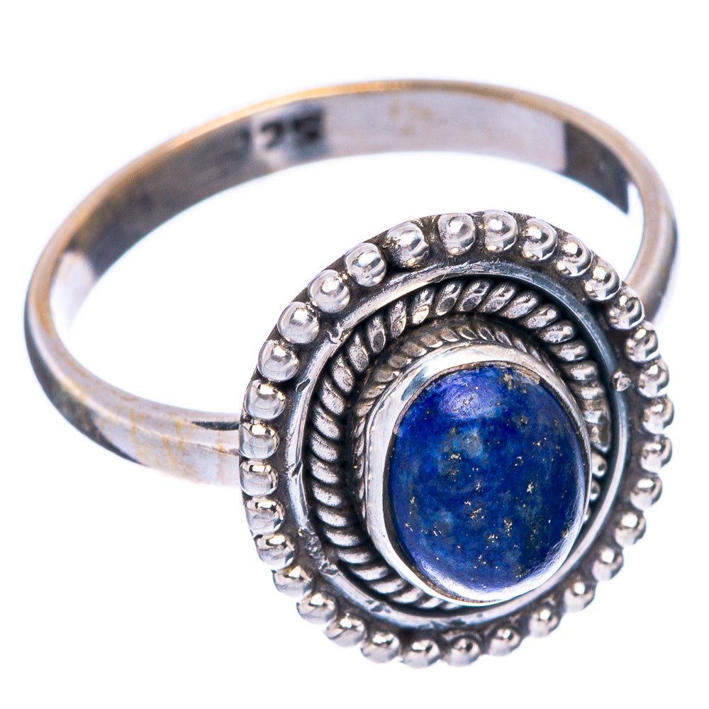Lapis Lazuli Dainty Ring Size 6.5 (925 Sterling Silver) R5985
