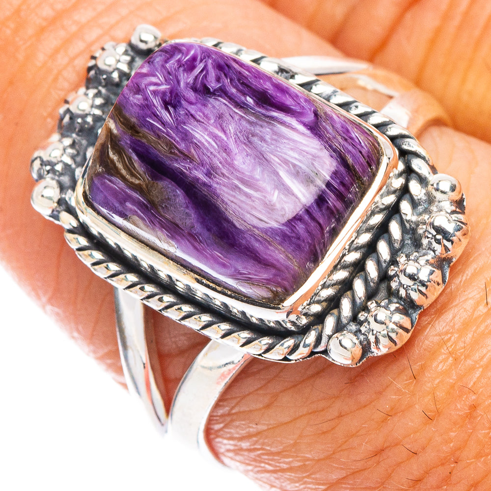 Charoite Ring Size 8.25 (925 Sterling Silver) R7084