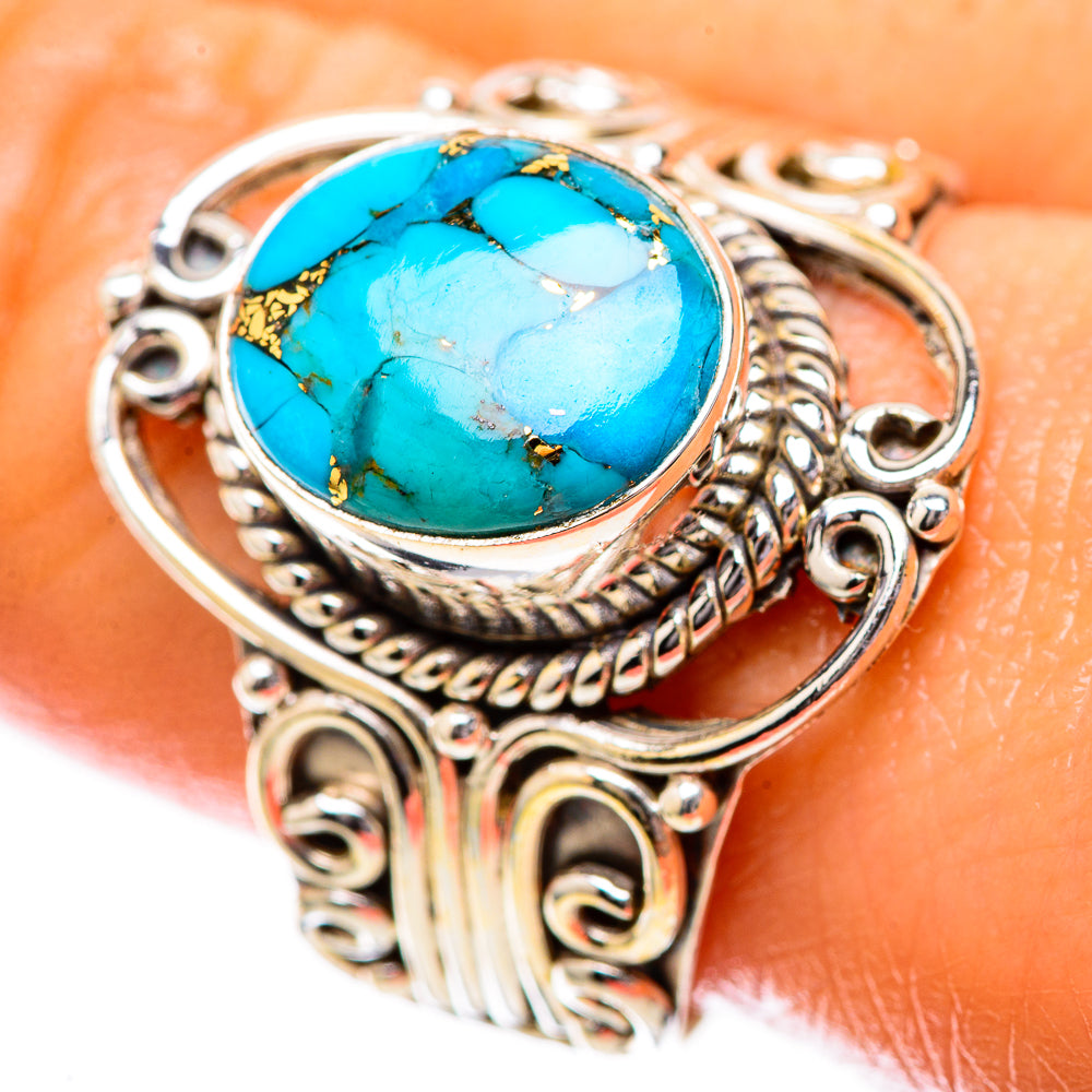 Blue Copper Composite Turquoise Ring Size 10.25 (925 Sterling Silver) RING137798