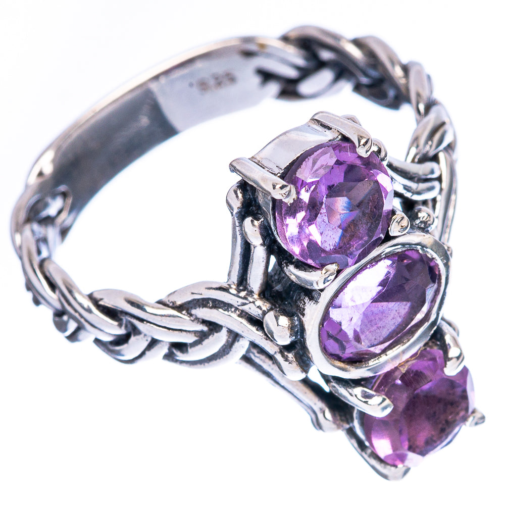 Faceted Amethyst Ring Size 9.25 (925 Sterling Silver) R2350