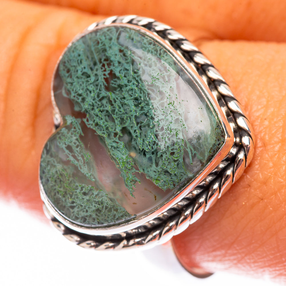 Green Moss Agate 925 Sterling Silver Ring Size 9.75 (925 Sterling Silver) RING140317