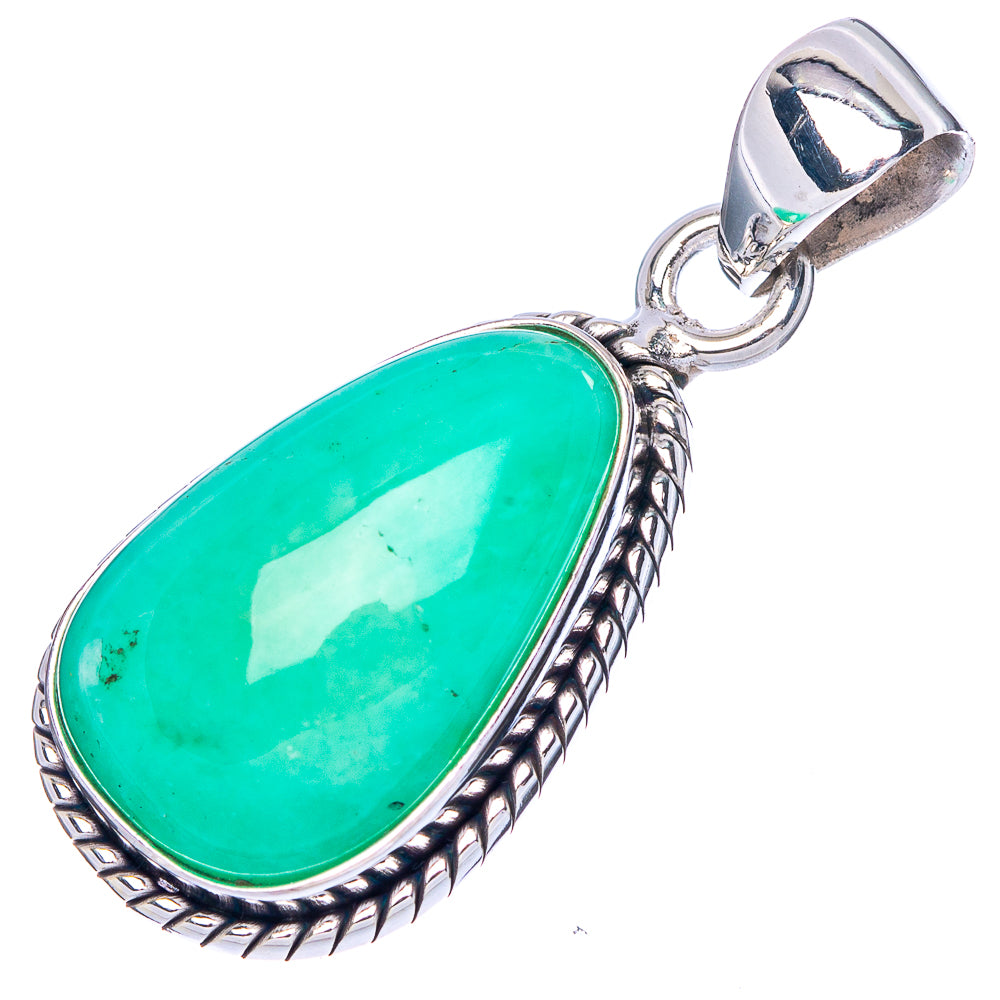 Chrysoprase Pendant 1 3/8" (925 Sterling Silver) P42449