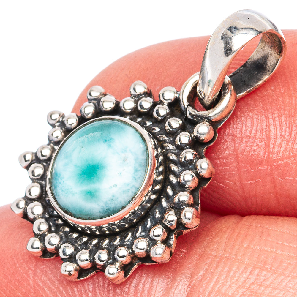 Larimar Dainty Pendants 1" (925 Sterling Silver) P42247