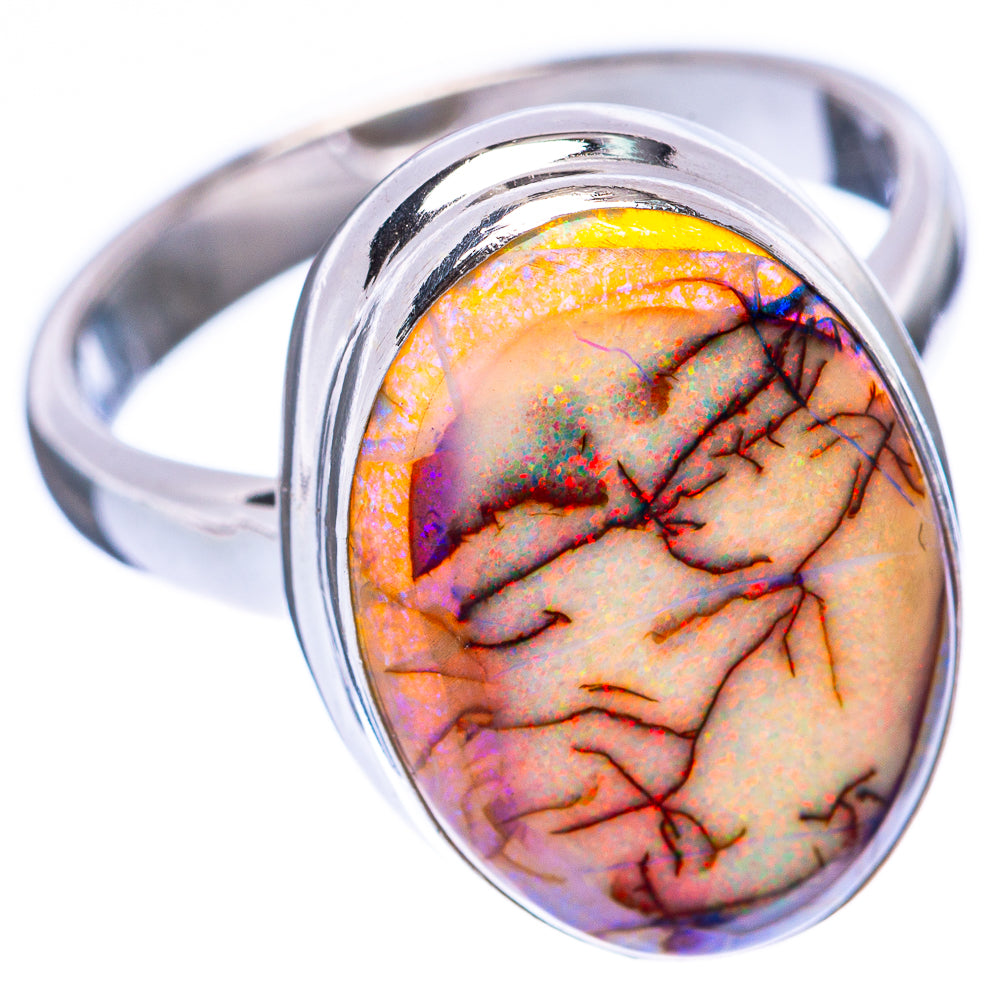 Rare Sterling Opal Ring Size 7.25 (925 Sterling Silver) R2189