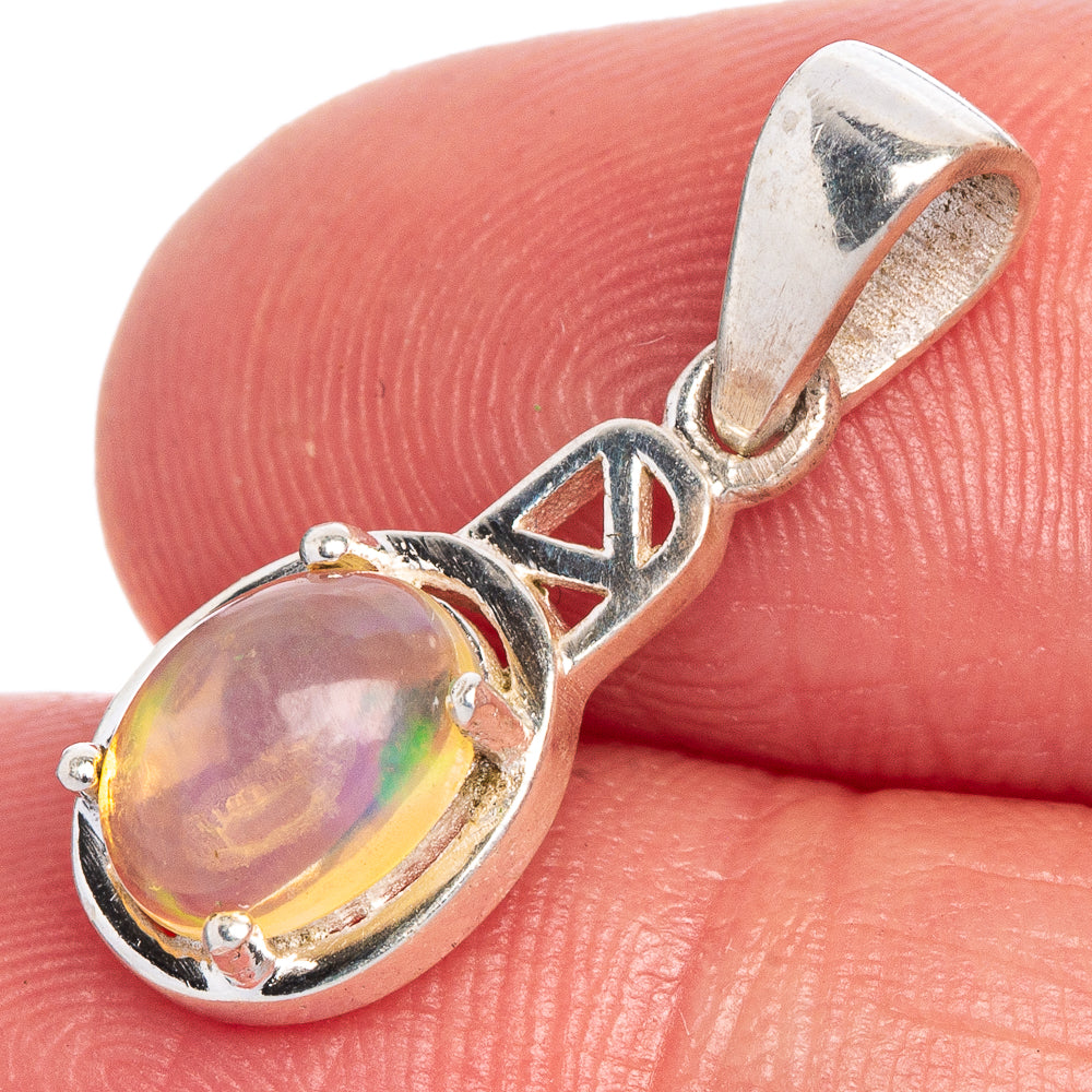 Rare Ethiopian Opal Pendant 7/8" (925 Sterling Silver) P40663