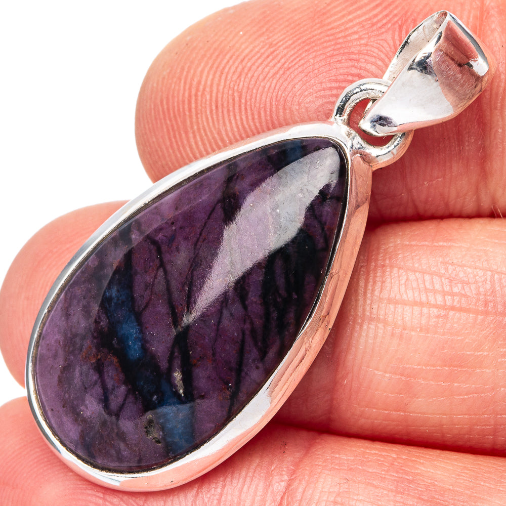 Rare Sugilite 925 Sterling Silver Pendant 1 1/2" (925 Sterling Silver) P42656