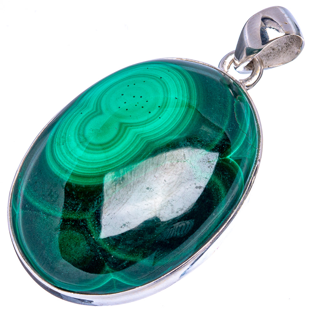 Malachite Pendants 1 5/8" (925 Sterling Silver) P43213