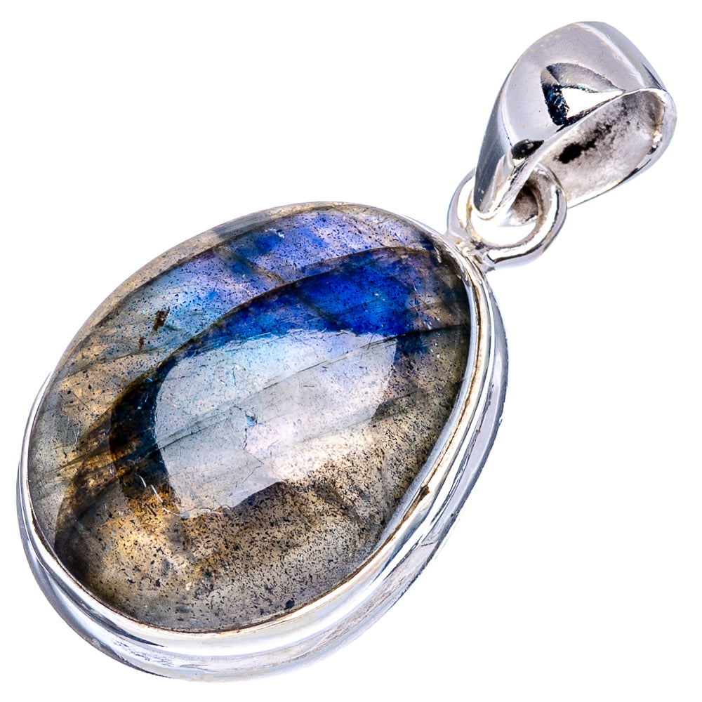 Labradorite Pendant 1 1/4" (.925 Sterling Silver)