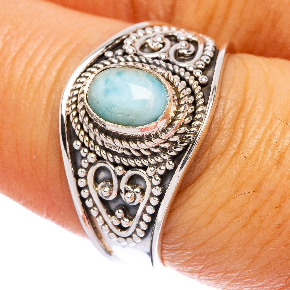 Rare Larimar Ring Size 7.75 (925 Sterling Silver) R146445