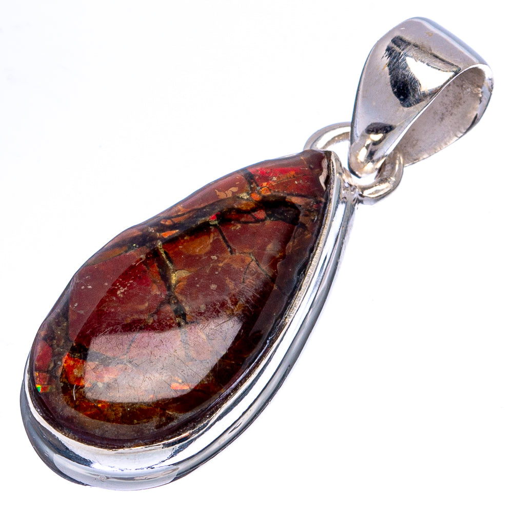 Rare Ammolite Pendant 1 1/4" (925 Sterling Silver) P43404