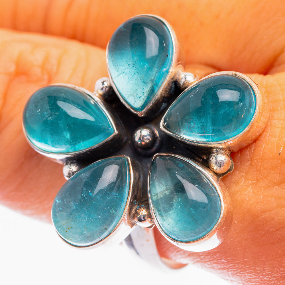 Blue Fluorite Ring Size 10 (925 Sterling Silver) R142074