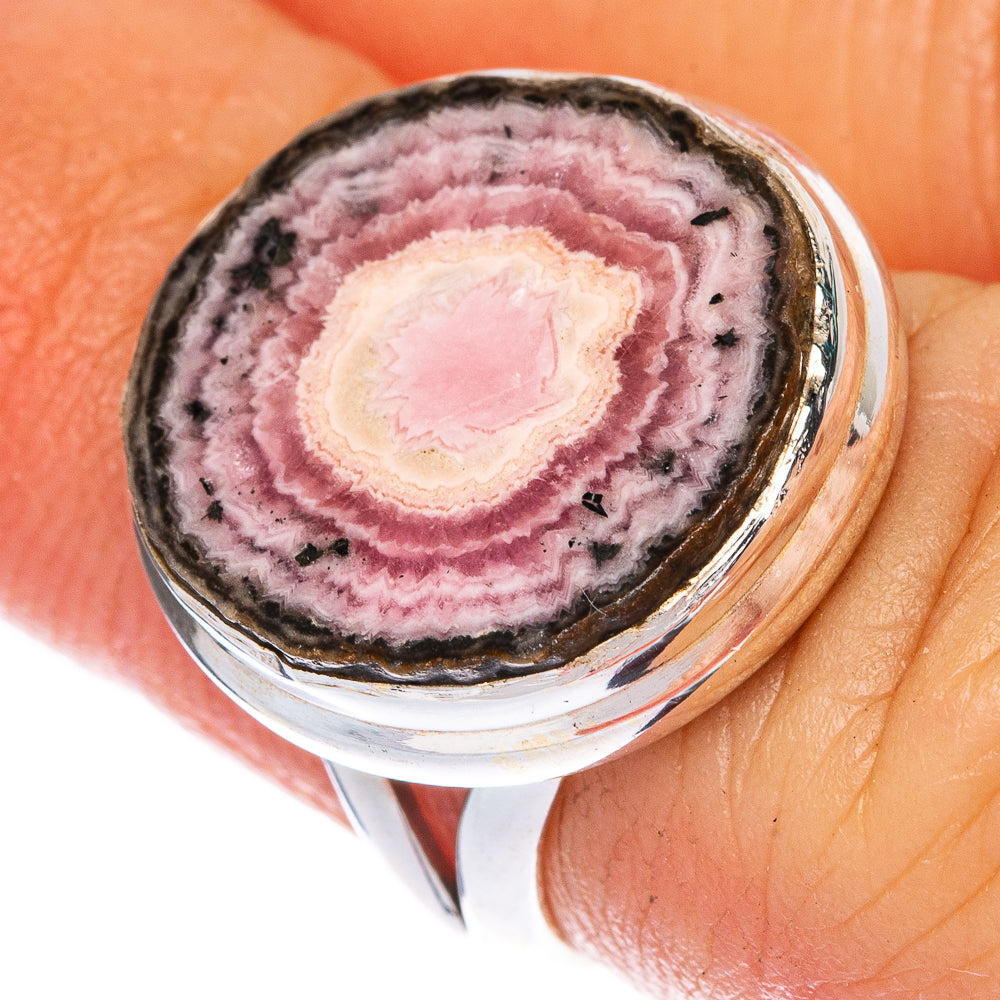 Rare Rhodochrosite Stalactite Ring Size 5 (925 Sterling Silver) R1385