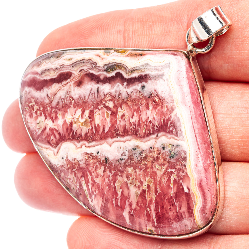 Premium Rhodochrosite Pendant 2 1/8" (.925 Sterling Silver)