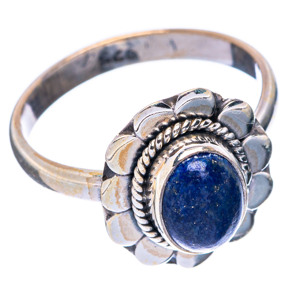 Lapis Lazuli Dainty Ring Size 6.75 (925 Sterling Silver) R5717