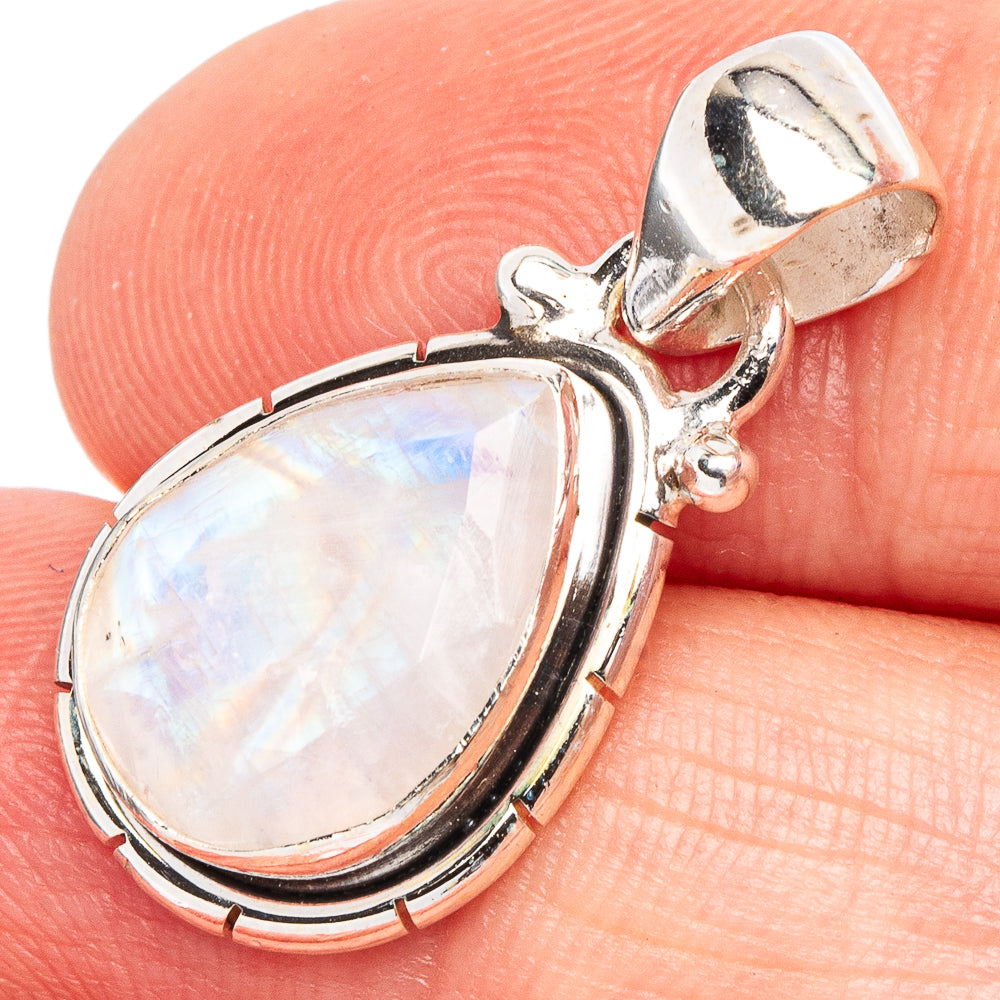 Rainbow Moonstone Pendant 1 1/8" (925 Sterling Silver) P44920