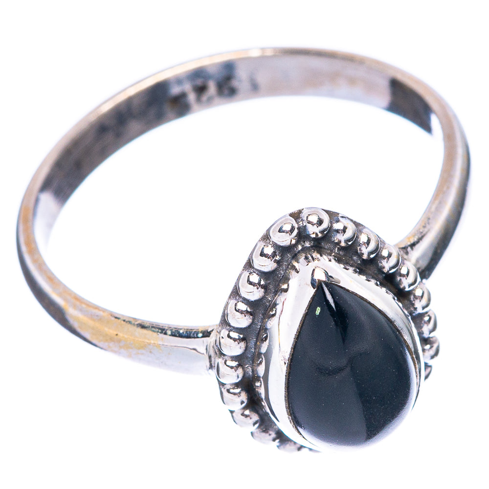 Black Onyx Dainty Ring Size 6.75 (925 Sterling Silver) R5811