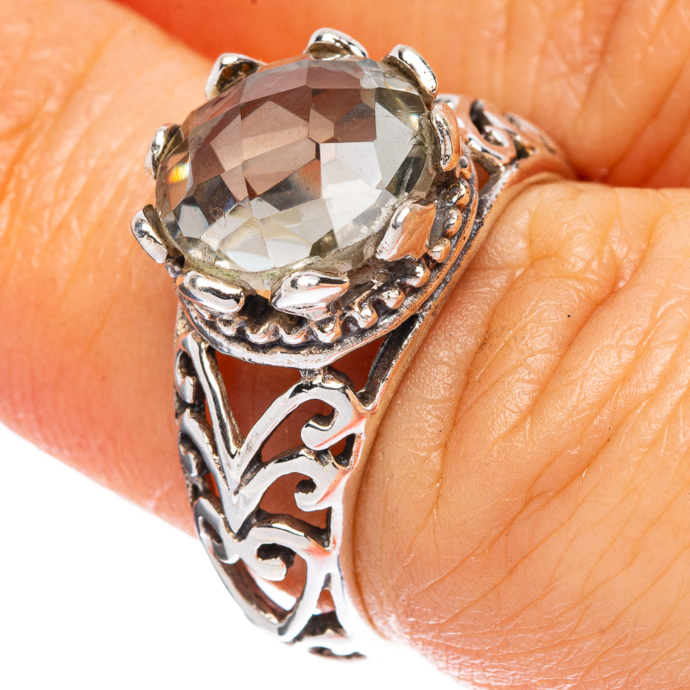 Green Amethyst Ring Size 6.75 (925 Sterling Silver) R2340