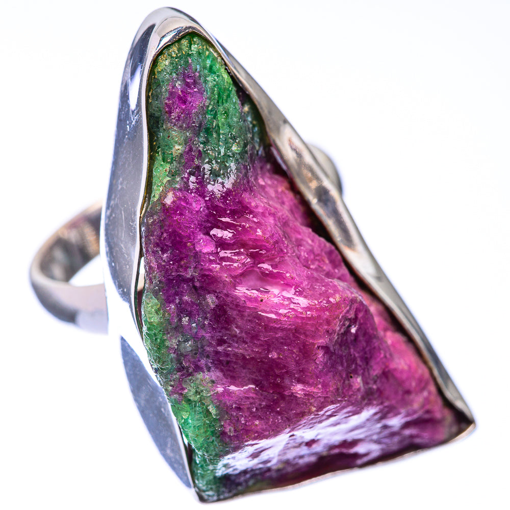 Large Raw Ruby Zoisite Ring Size 9.5 (925 Sterling Silver) R141212